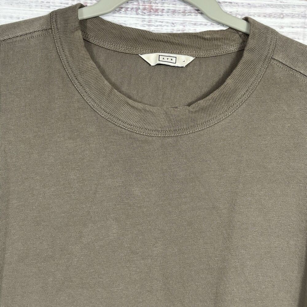 Ayr Long Sleeve Shirt Men’s L Brown The Heavy 100% Cotton T-Shirt Peru Casual